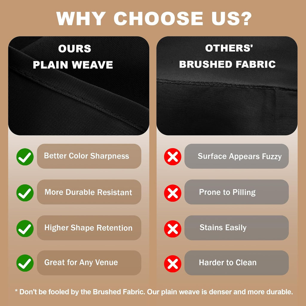 Rectangle Tablecloth - 60 x 84 Inch - Stain and Wrinkle Resistant Washable Polyester Table Cloth, Decorative Fabric Table Cover for Dining Tables, Buffet Parties and Camping, Black