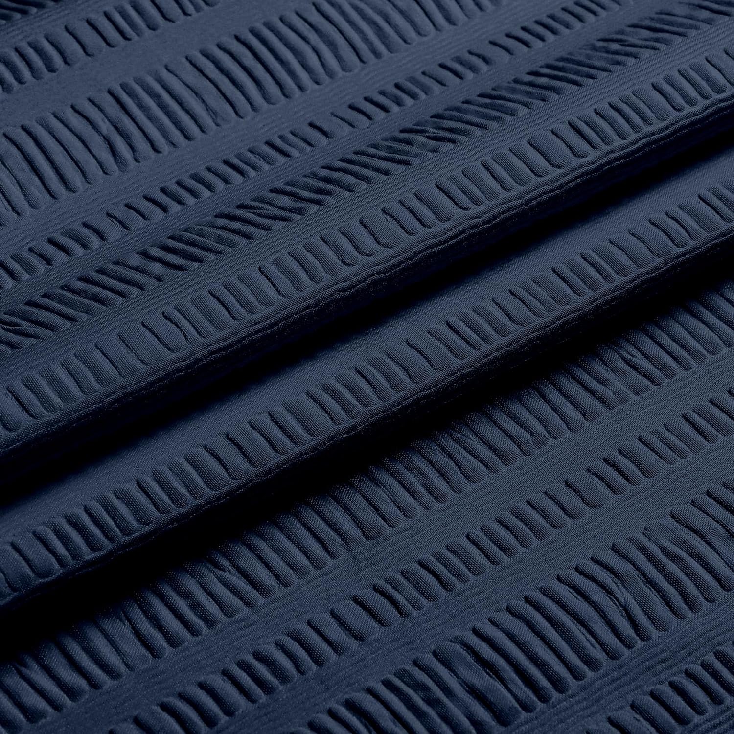 Moga Navy Blue Fabric Shower Curtains for Bathroom - Blue Hotel Spa Polyester Cloth Bath Curtain with 12 Holes, 72x72, Machine Washable, Navy Blue